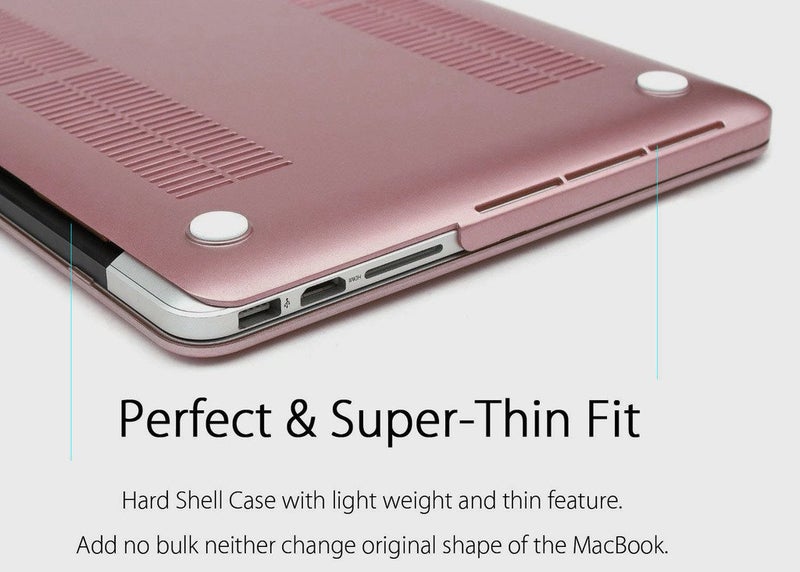 UESWILL Plastic Hard Shell Case Compatible with MacBook Pro (Retina, 15-inch, Mid 2012/2013/2014/Mid 2015), Model A1398, NO CD ROM, NO Touch Bar, Rose Gold - Image 4